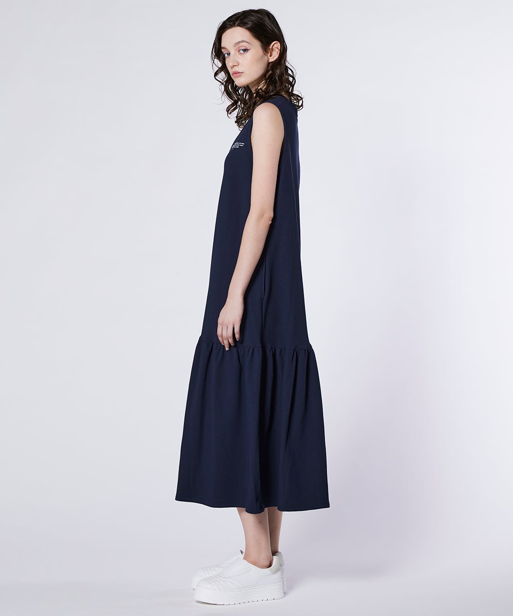 ESSENTIAL / 裏毛Vネックギャザー切り替えワンピース DRESS Night