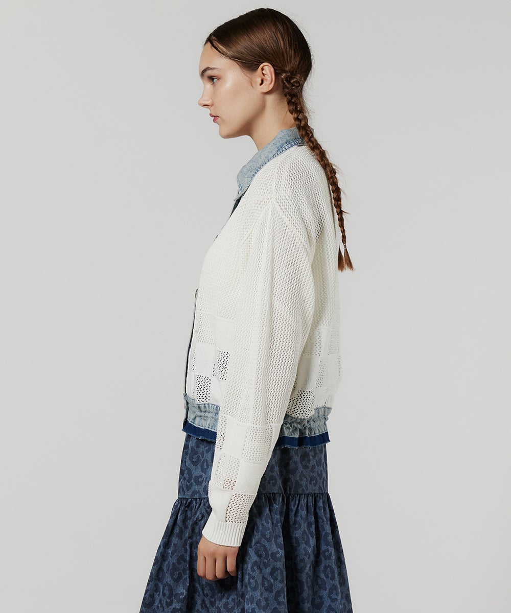 DSC / ドッキングニットカーディガン TOPS Night STORE | ダブル