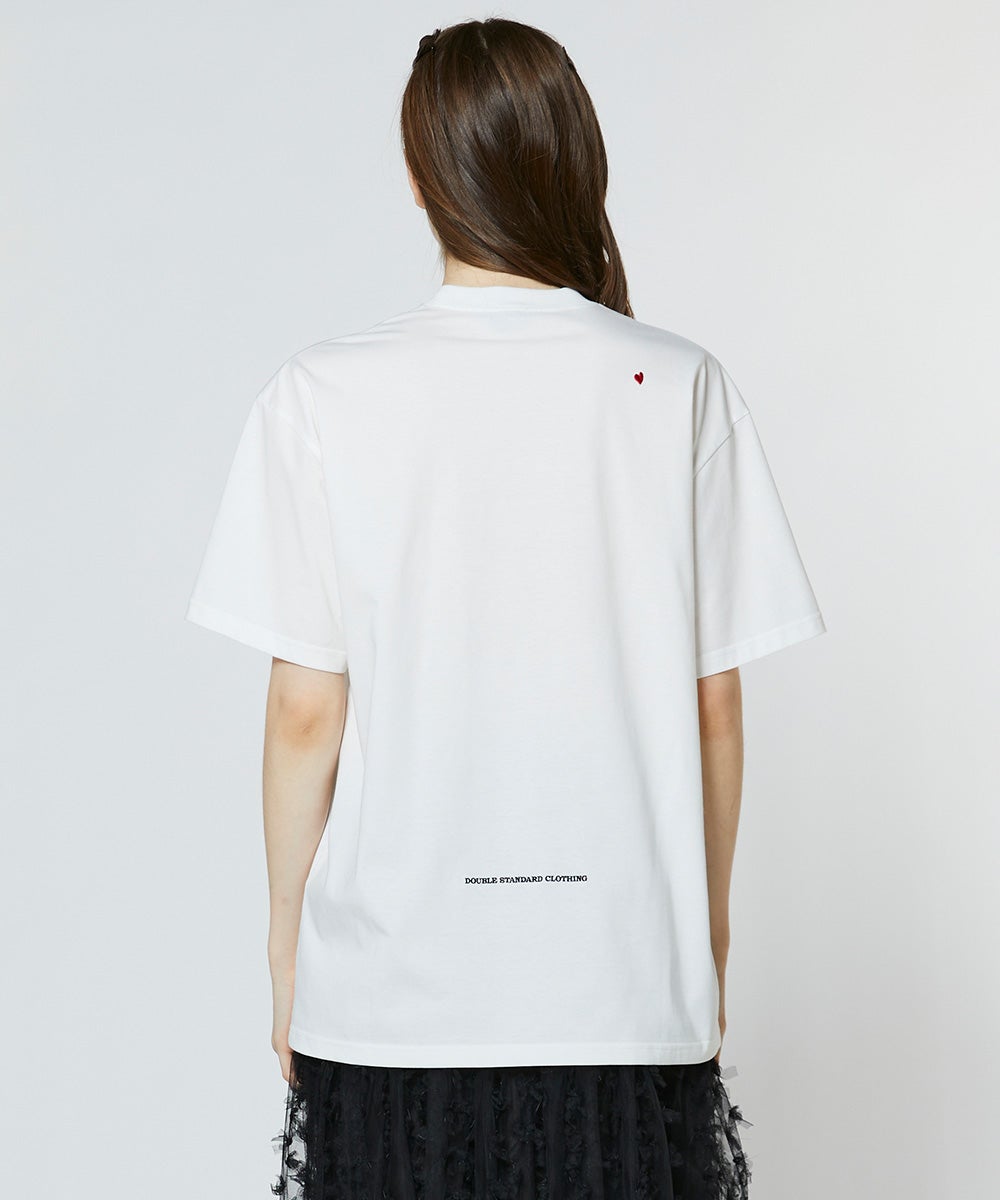 DSC / ハートフリル刺繍コットンTシャツ（WEB限定） TOPS Night STORE