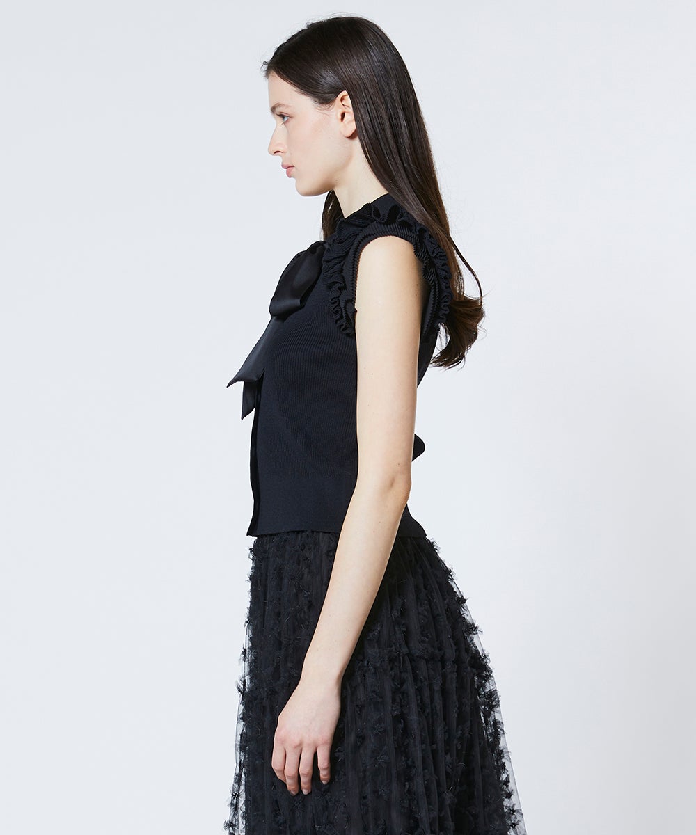 Sov. / ダル糸ボウタイニットブラウス(予約) TOPS Night STORE