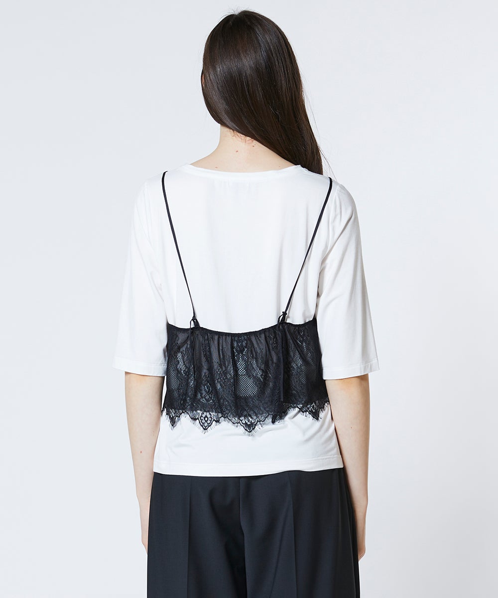 Sov. / チュールレースキャミソール×天竺Tシャツ TOPS Night STORE