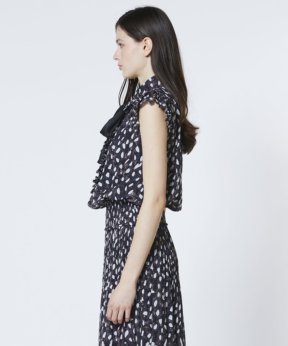 Sov. / ドットシフォンフリルボウタイブラウス(予約) TOPS Night STORE