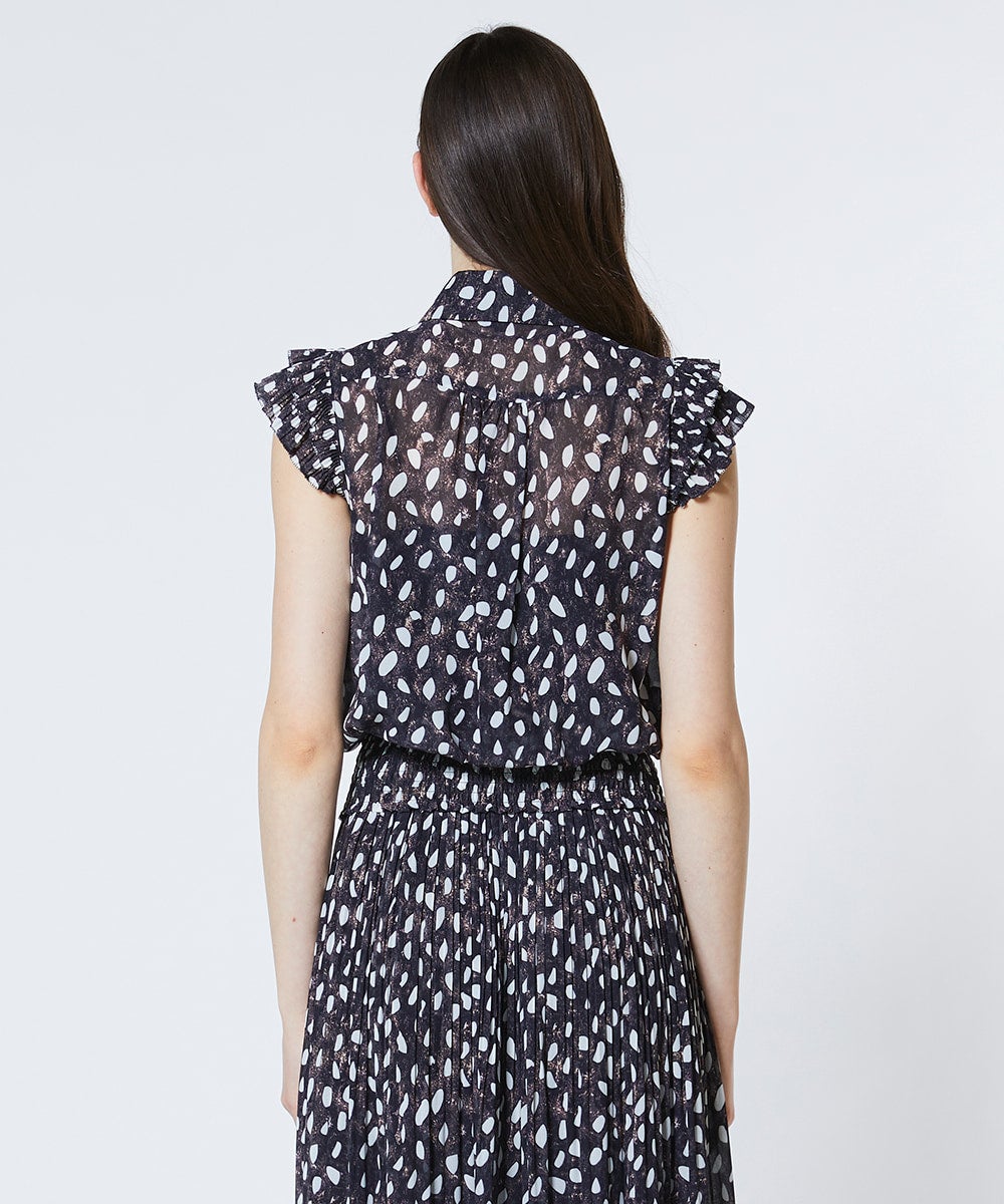 Sov. / ドットシフォンフリルボウタイブラウス(予約) TOPS Night STORE