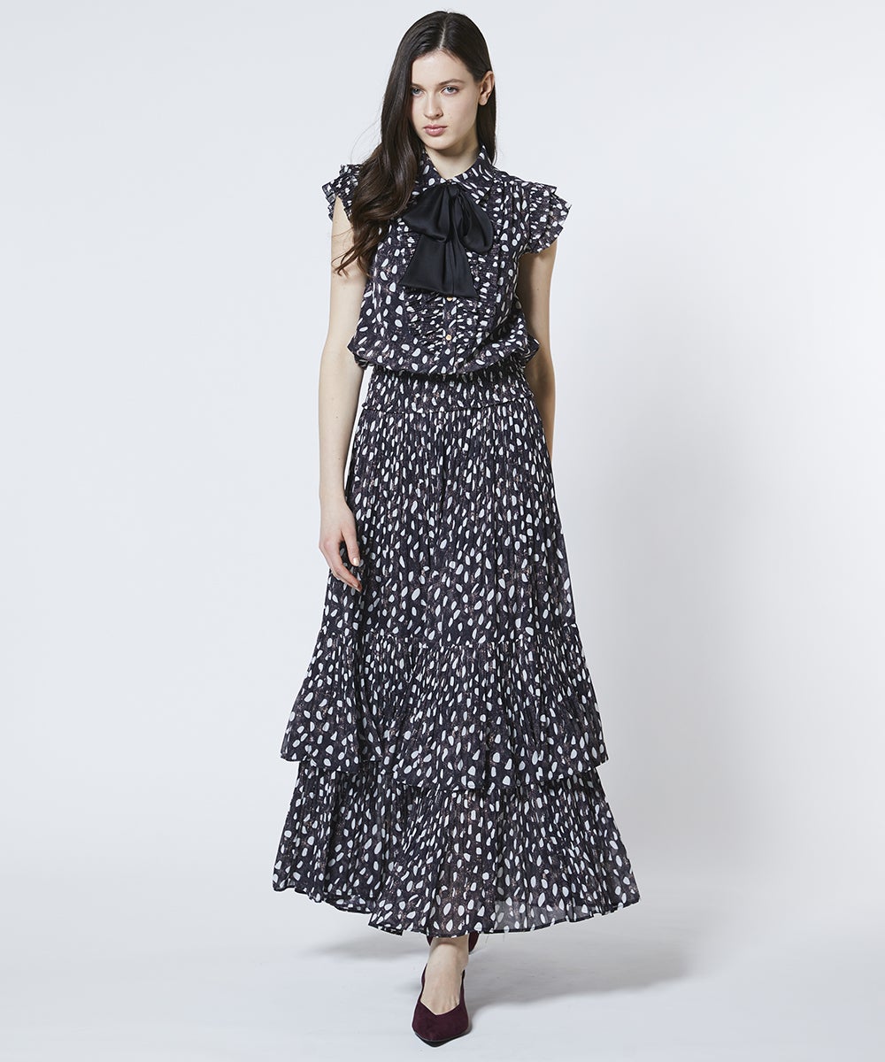 Sov. / ドットシフォンフリルボウタイブラウス(予約) TOPS Night STORE