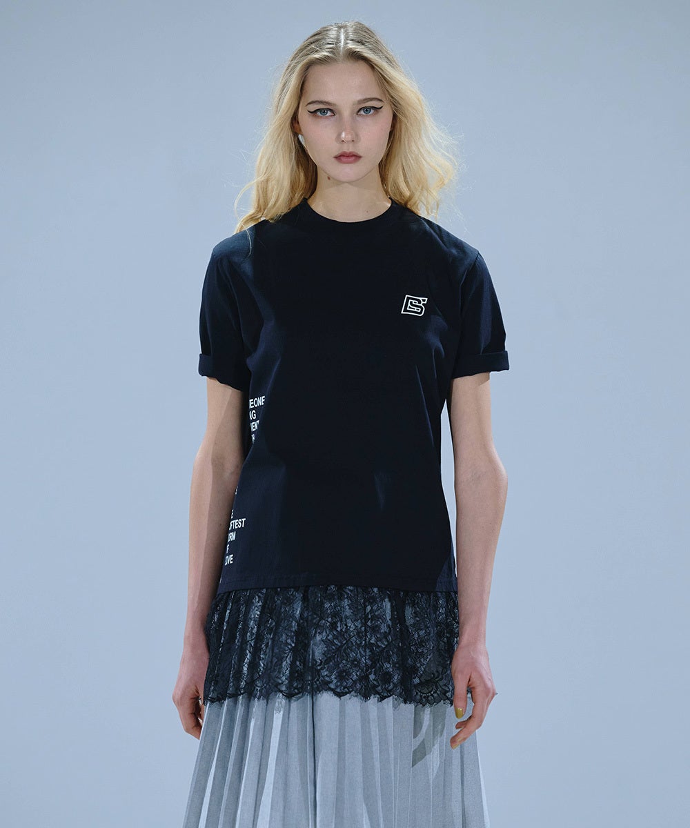 DOUBLE STANDARD CLOTHING レースドッキング Tシャツ DSC / 天竺ドッキングレースTシャツ TOPS Night STORE | ダブル
