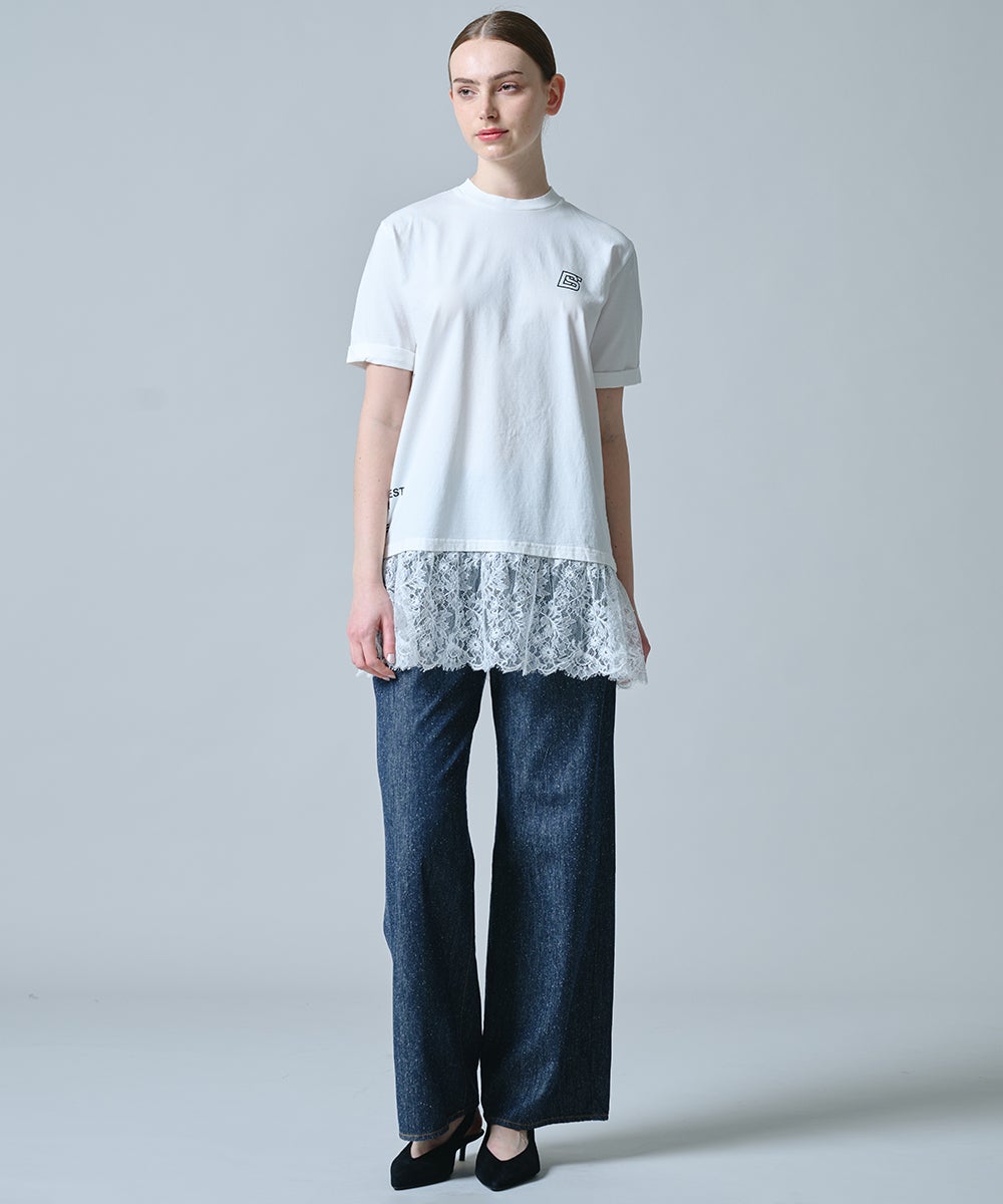 DSC / 天竺ドッキングレースTシャツ TOPS Night STORE | ダブル