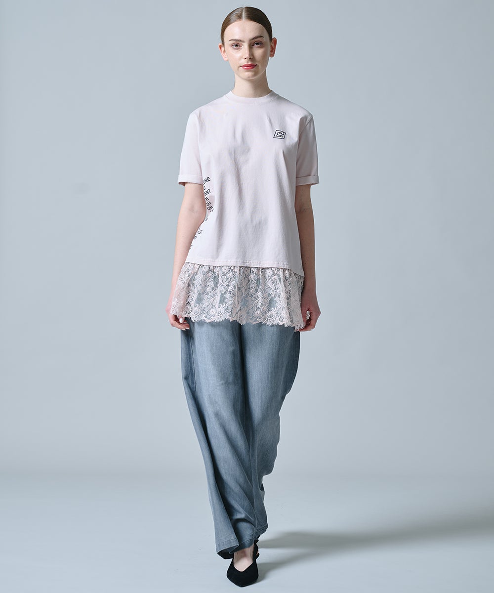 DSC / 天竺ドッキングレースTシャツ TOPS Night STORE | ダブル