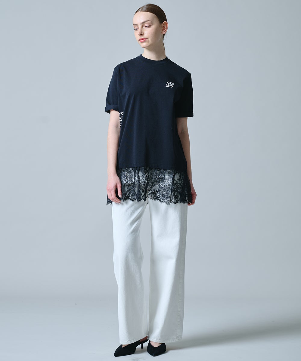 DSC / 天竺ドッキングレースTシャツ TOPS Night STORE | ダブル