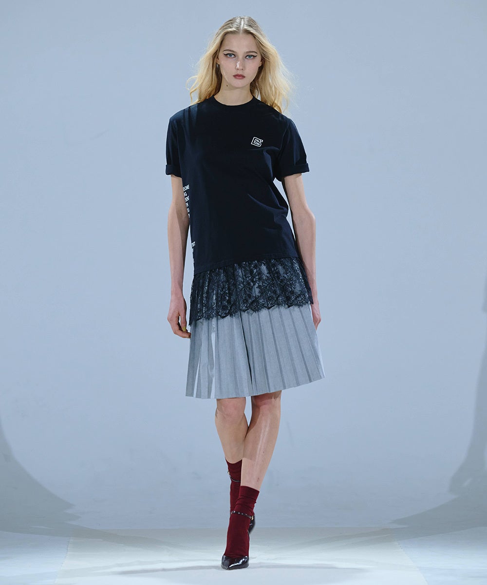 DSC / 天竺ドッキングレースTシャツ TOPS Night STORE | ダブル