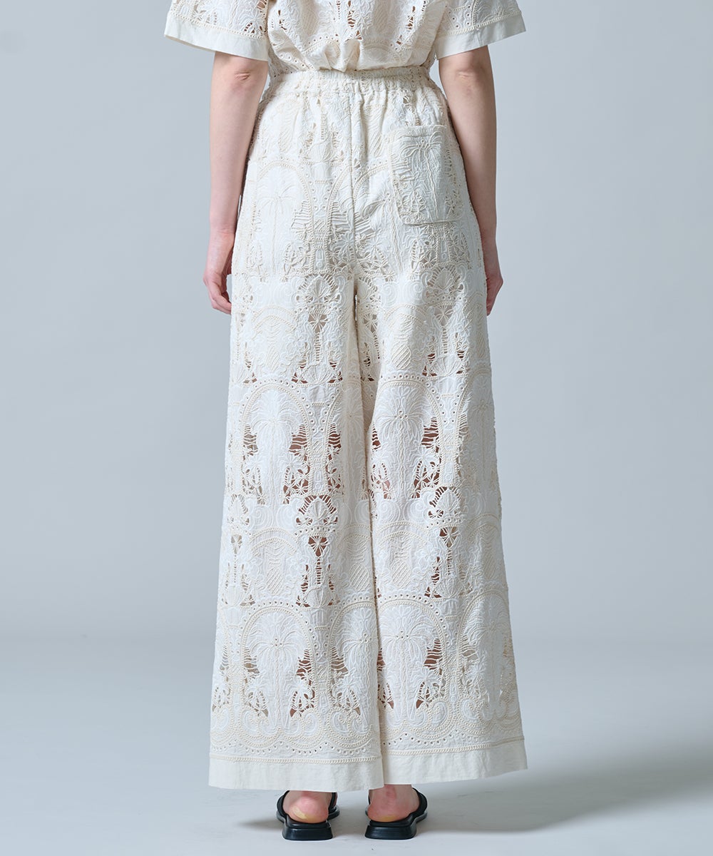 DSC / コットンブロードレース刺繍ワイドパンツ BOTTOMS Night STORE