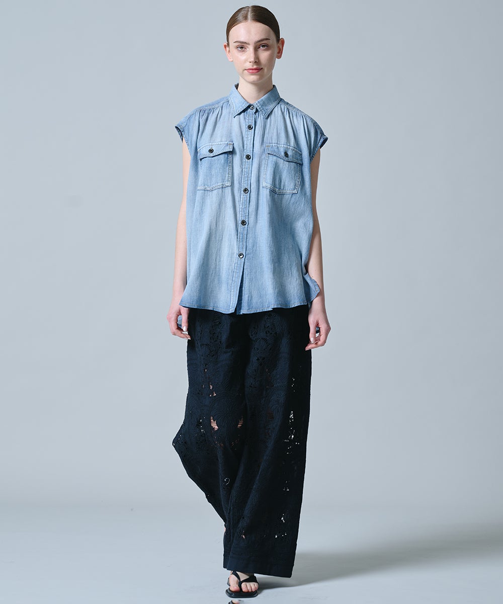 DSC / コットンブロードレース刺繍ワイドパンツ BOTTOMS Night STORE