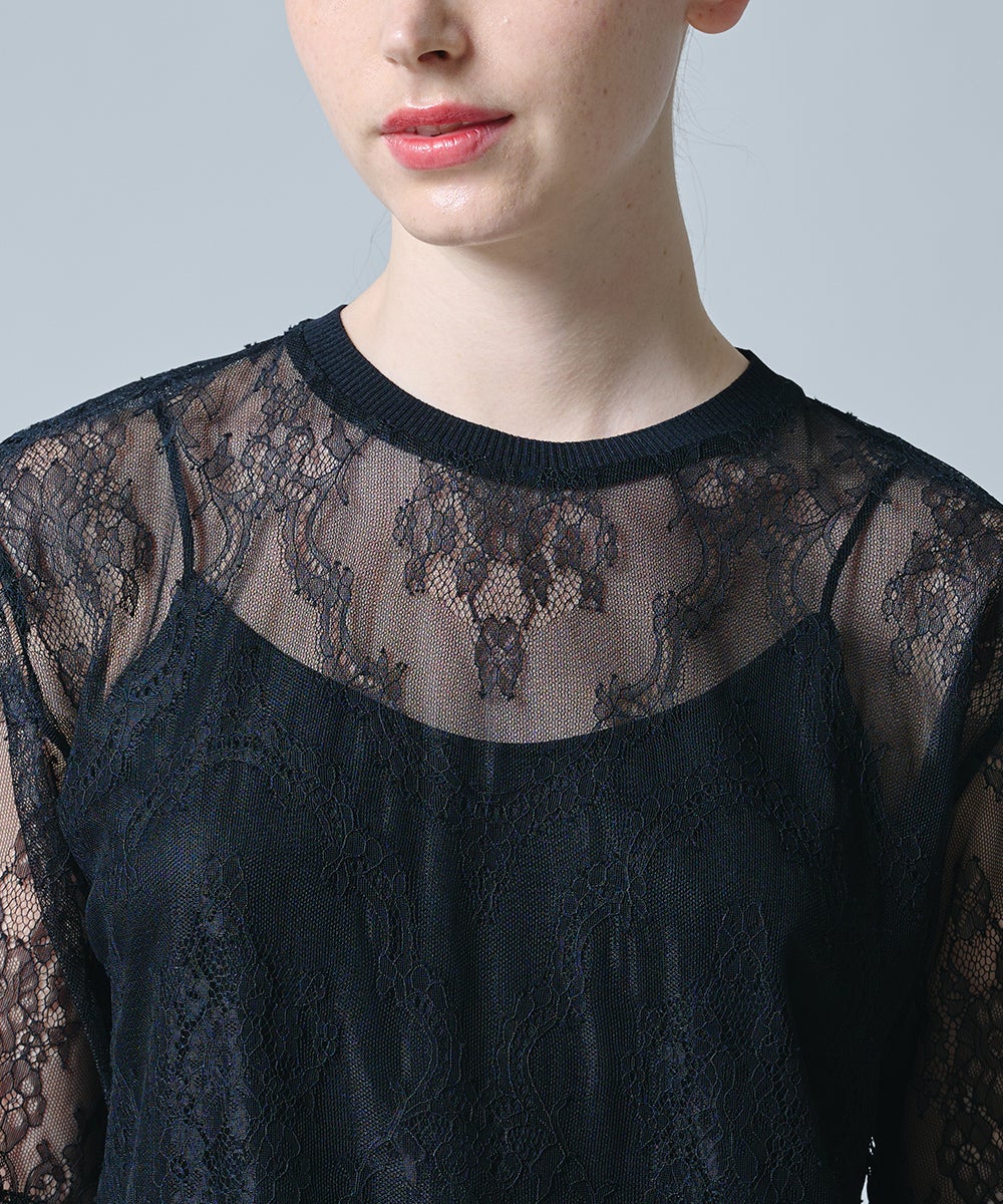 DSC / パネル柄レーストップス TOPS Night STORE | ダブルスタンダード