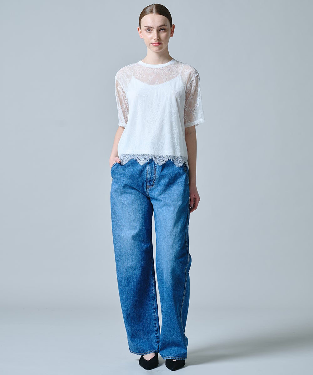 DSC / パネル柄レーストップス TOPS Night STORE | ダブルスタンダード