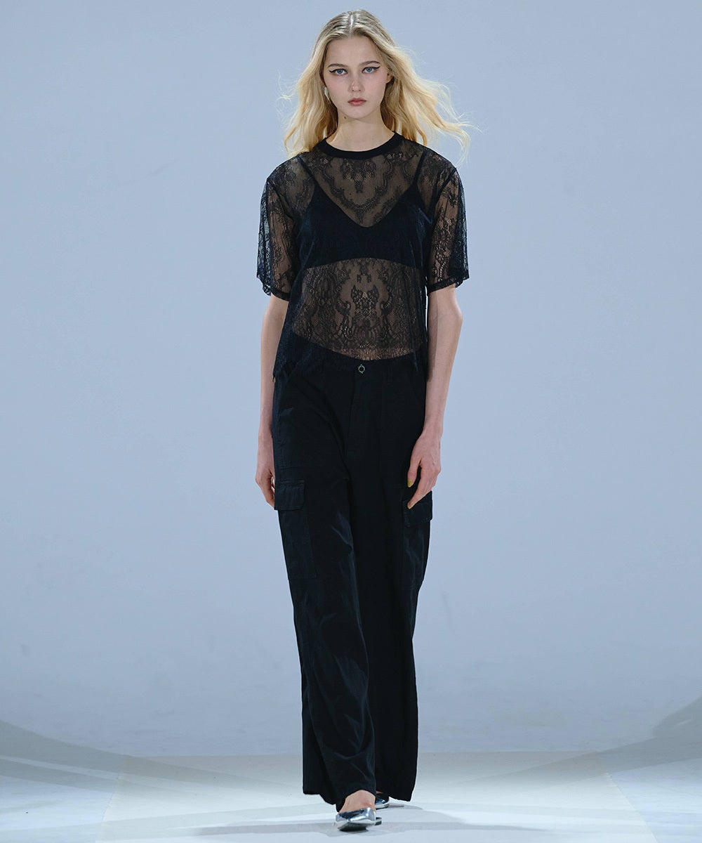 DSC / パネル柄レーストップス TOPS Night STORE | ダブルスタンダード