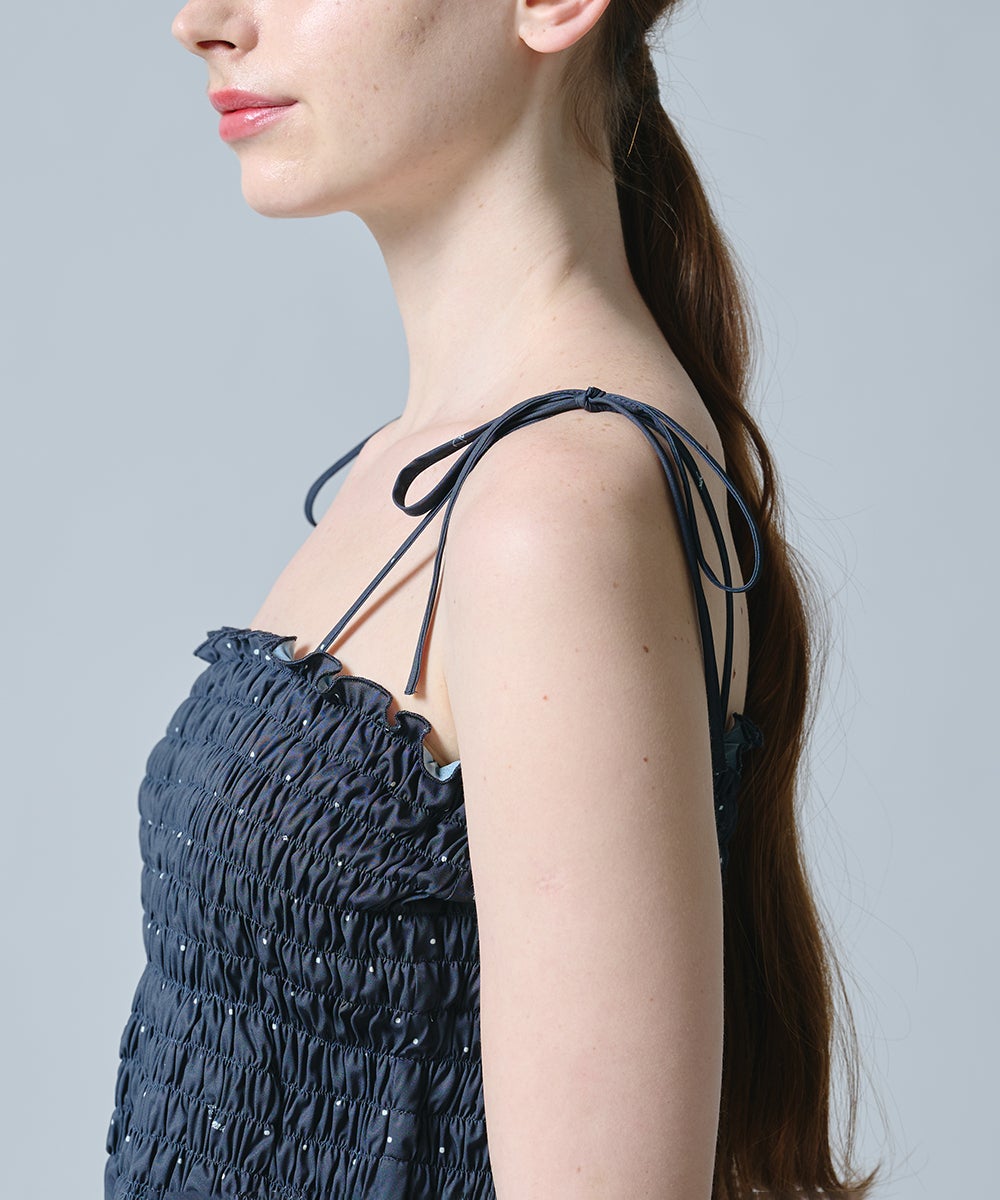 DSC / ウェーブロンドットシャーリングブラウス TOPS Night STORE