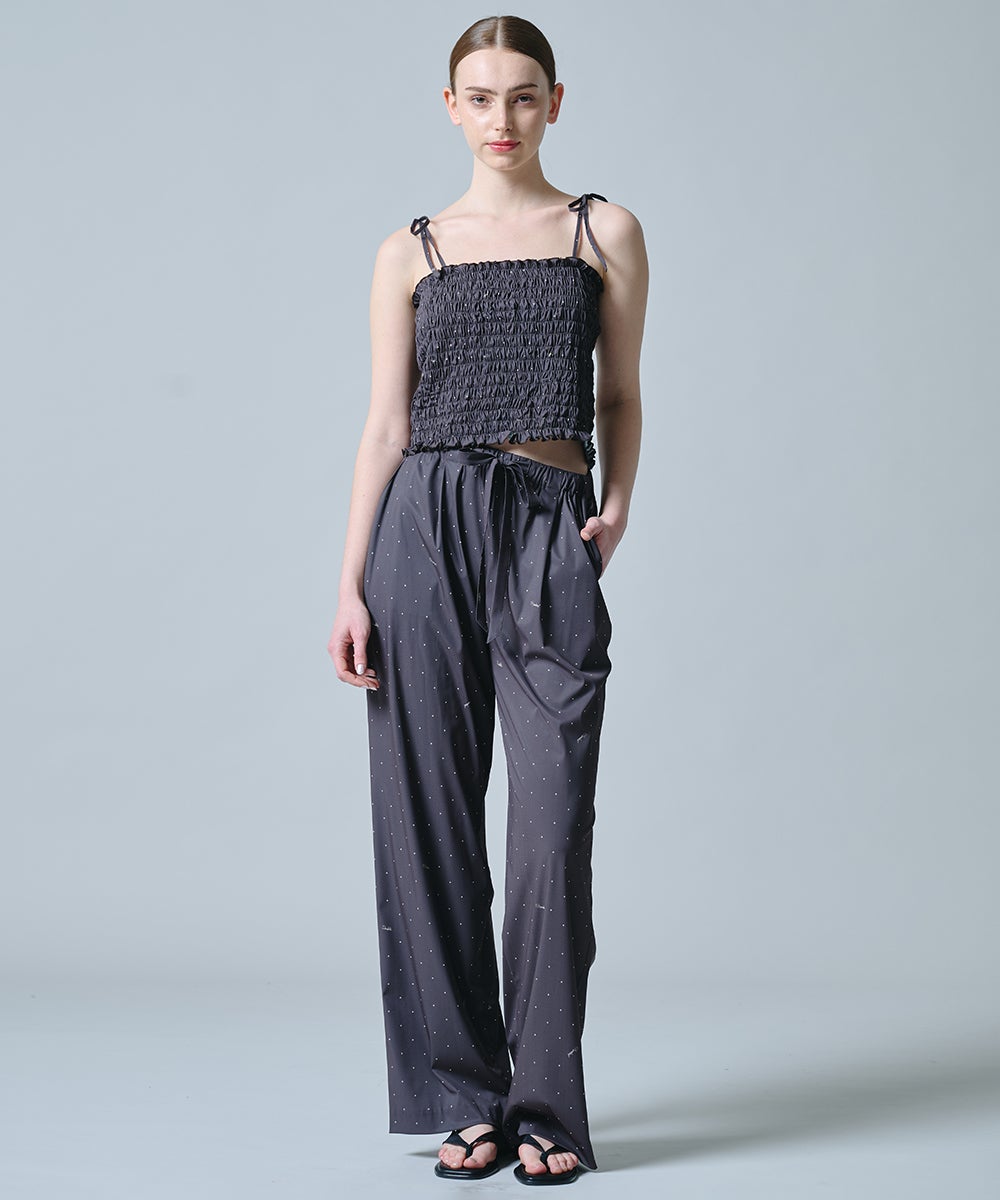 DSC / ウェーブロンドットシャーリングブラウス TOPS Night STORE