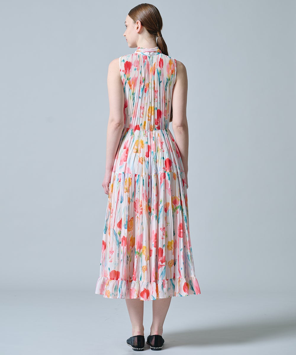 DSC / フラワーシフォンギャザーノースリワンピース DRESS Night STORE