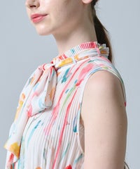 DSC / フラワーシフォンギャザーノースリワンピース DRESS Night STORE 
