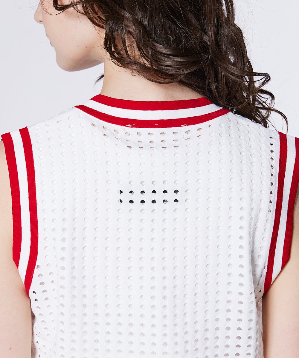 ESSENTIAL / 配色ライン メッシュベストトップス TOPS Night STORE