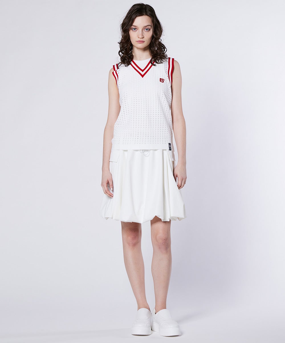 ESSENTIAL / 配色ライン メッシュベストトップス TOPS Night STORE