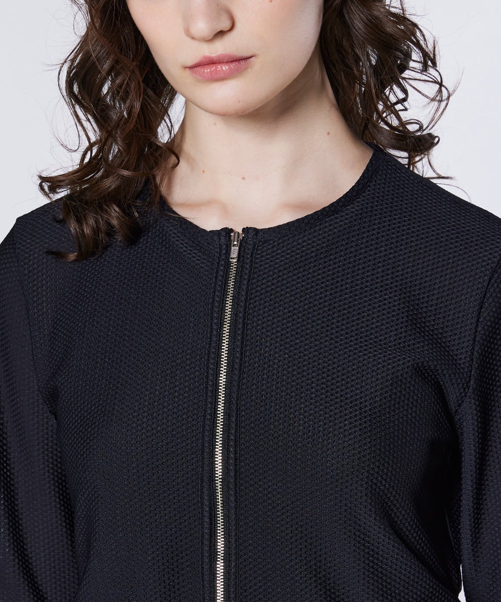 ESSENTIAL / メッシュトリコット ジッパートップス TOPS Night STORE