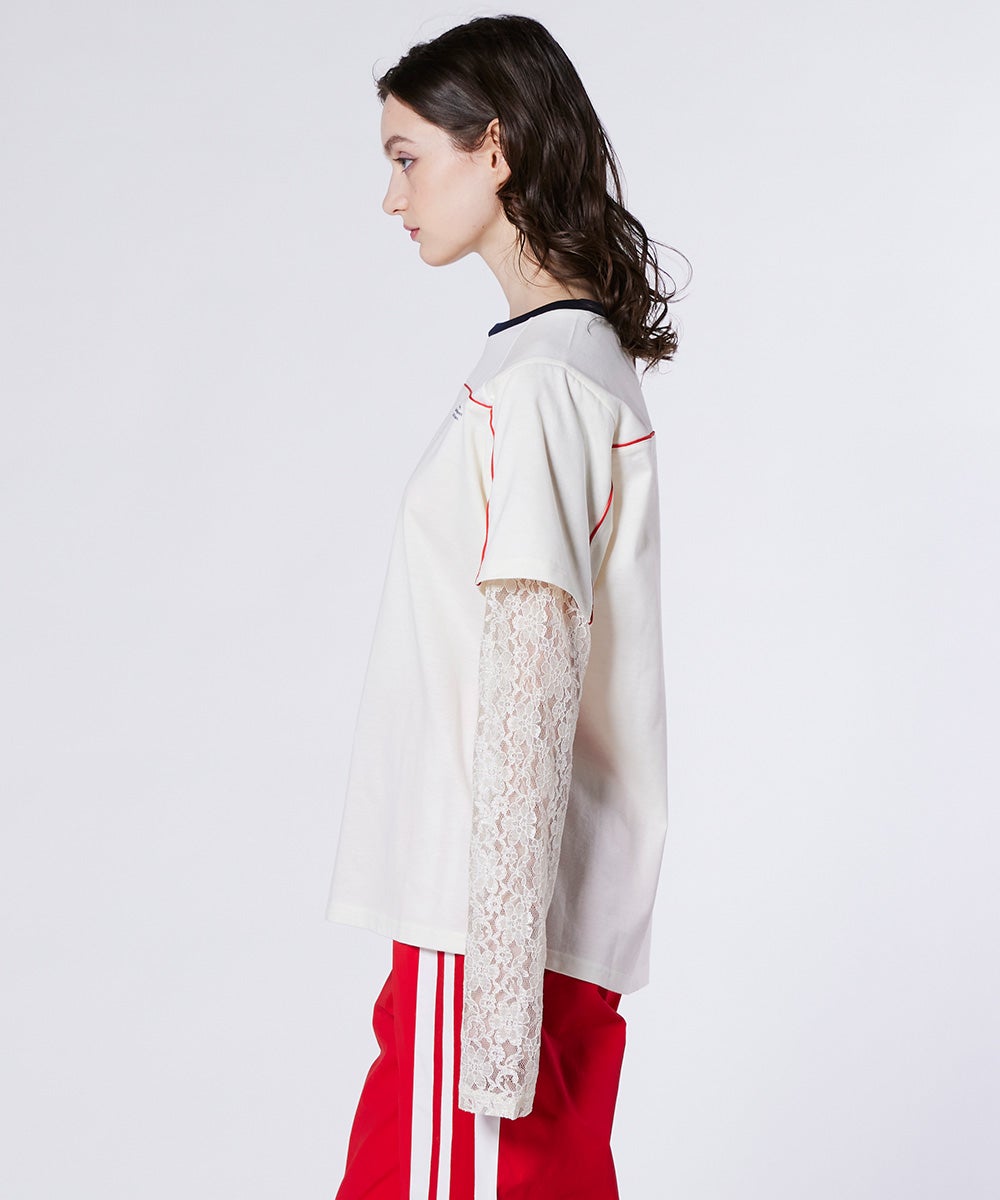 美品☆ ダブルスタンダードESSENTIALドッキングレースシアートップス ESSENTIAL / フラワーレースレイヤードトップス TOPS Night STORE