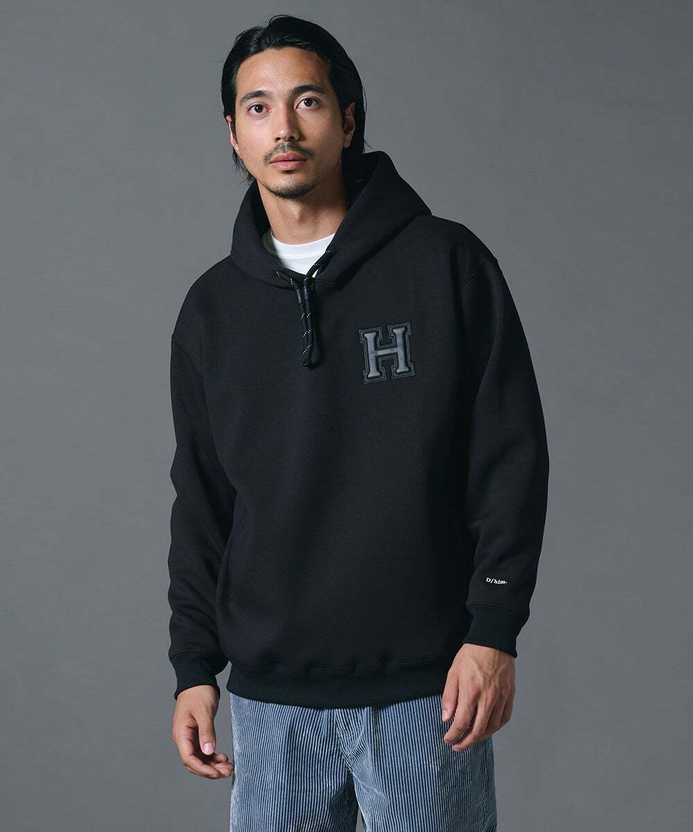 D/him H刺繍立体ロゴダンボールニットパーカー TOPS Night STORE