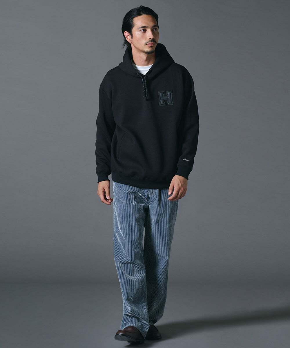 D/him H刺繍立体ロゴダンボールニットパーカー TOPS Night STORE
