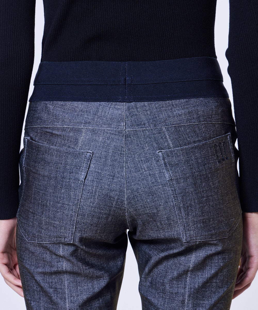 完売品✨ Sov. デニムライクハイテンションパンツ チャコール 36 ソブ Sov. / メリルハイテンションデニムパンツ BOTTOMS Night STORE