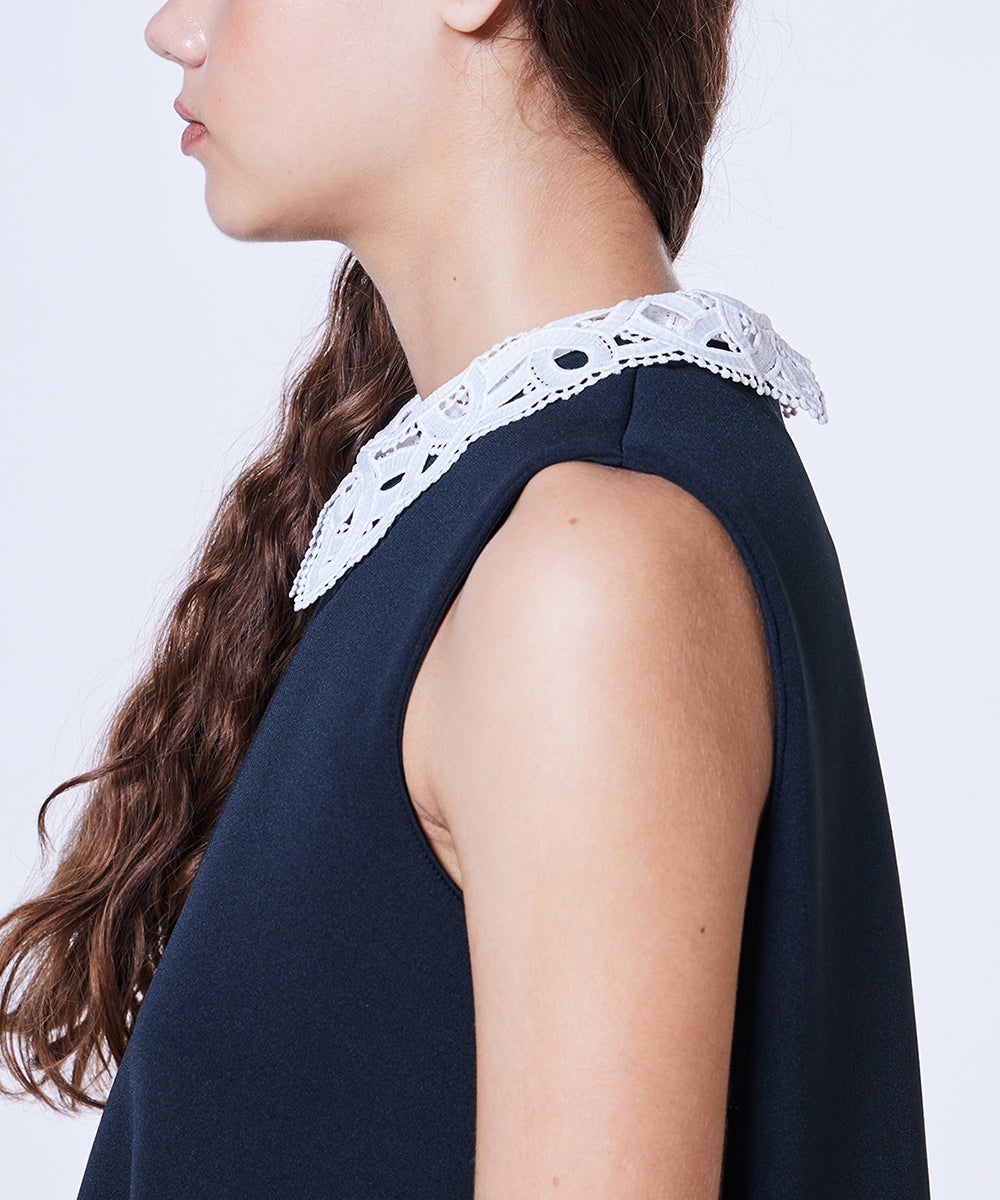 Sov. /レース襟 プリーツミニワンピース(WEB限定) DRESS Night STORE