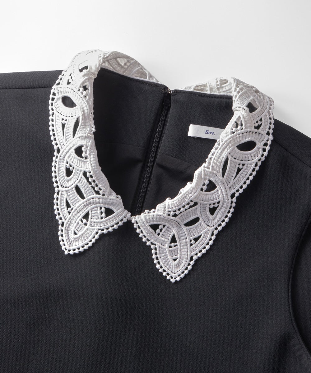 Sov. /レース襟 プリーツミニワンピース(WEB限定) DRESS Night STORE