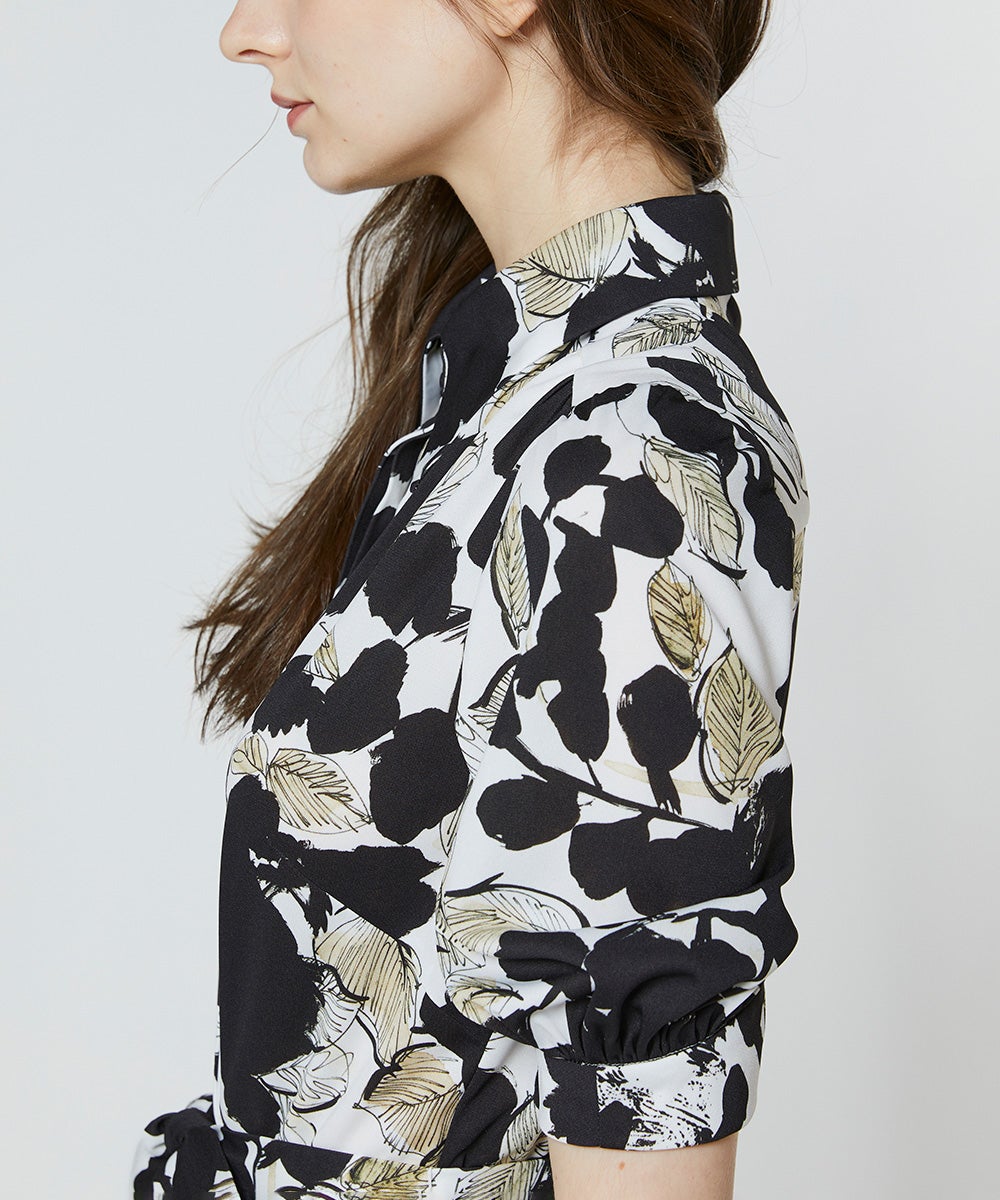 【7/15まで翌日発送】CORCOVADO ポリエステルジャージワンピース CORCOVADO / ポリエステルジャージ パフスリーブシャツドレス DRESS