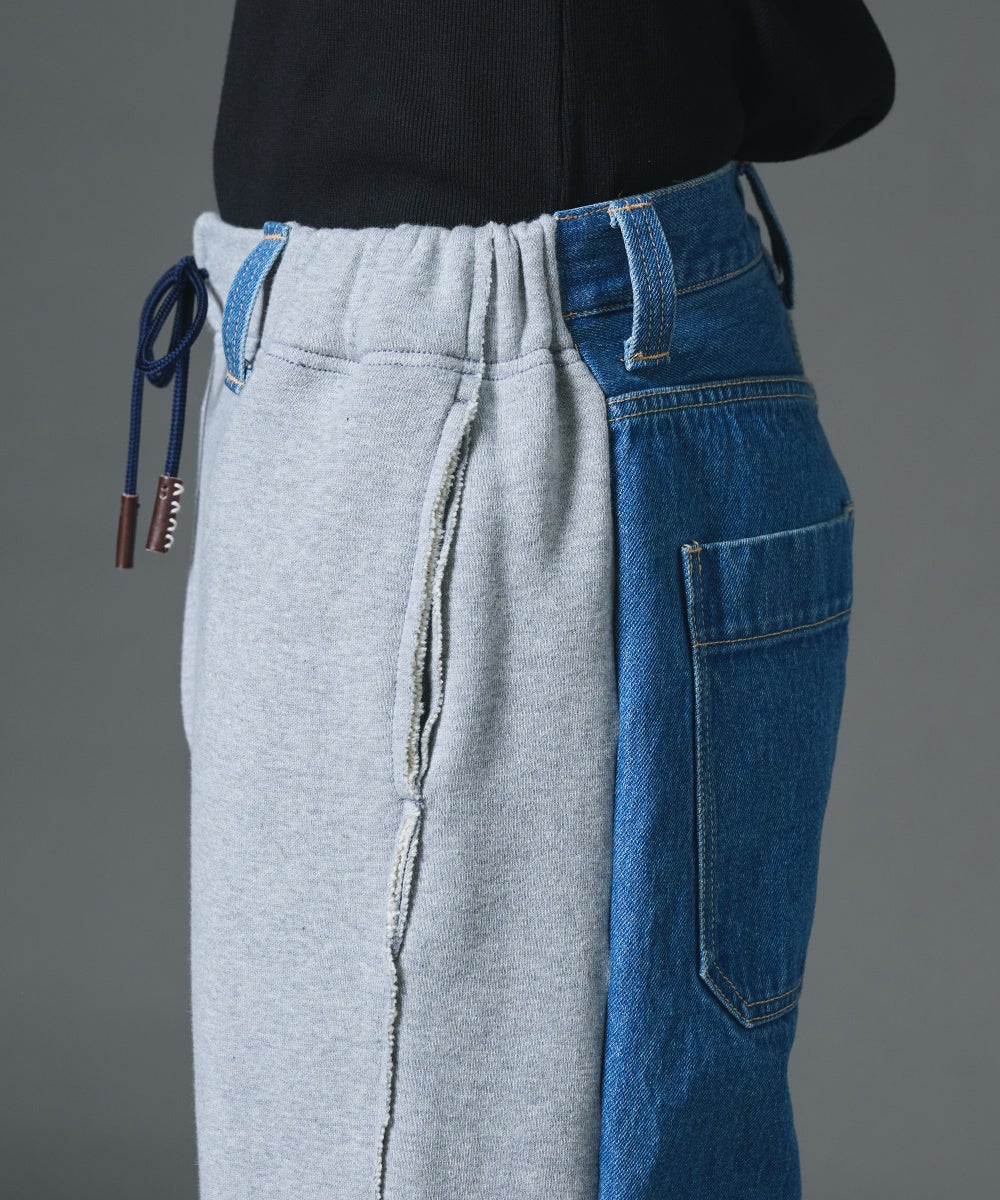 D/him 裏毛ドッキングデニムパンツ BOTTOMS Night STORE | ダブル