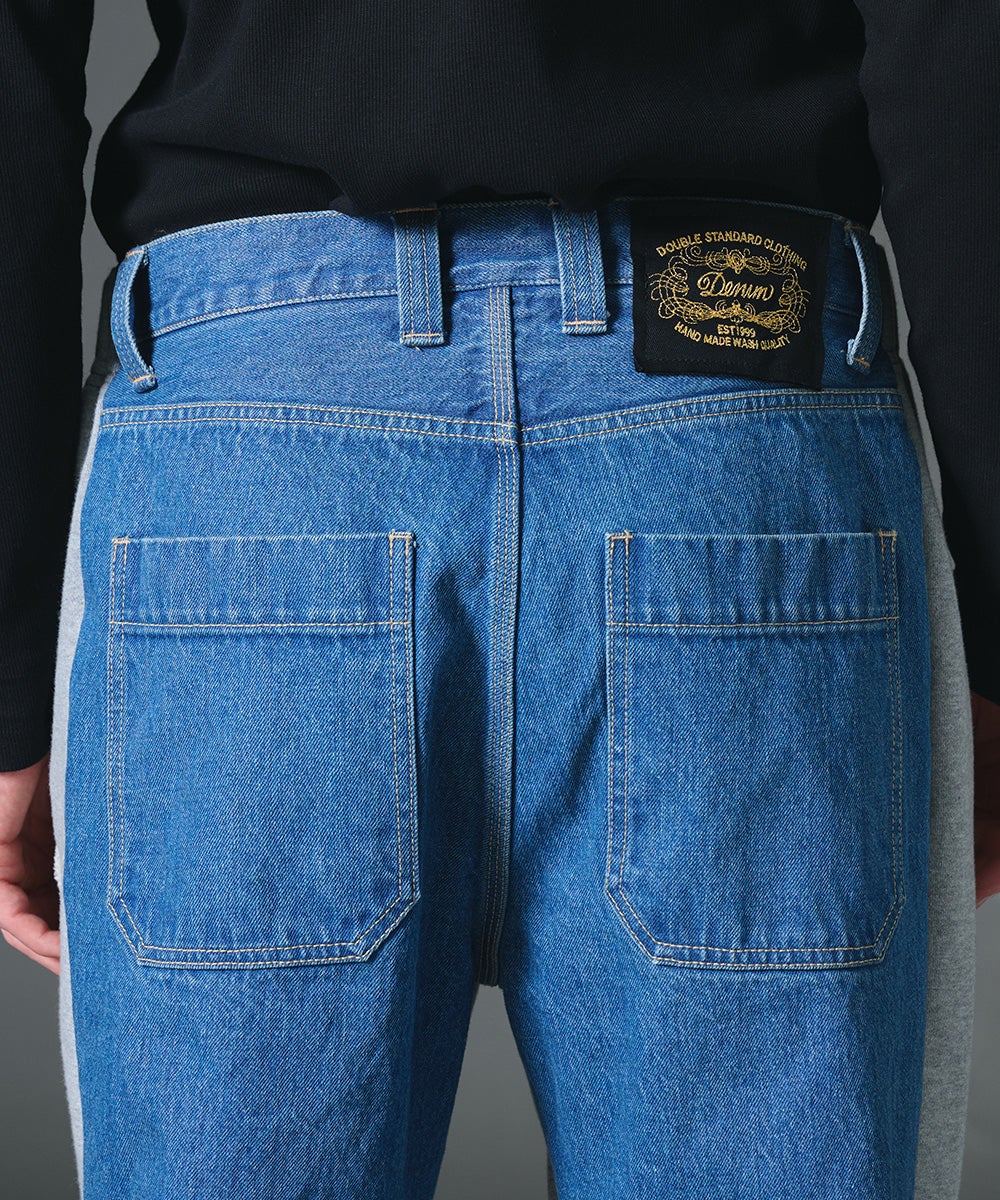 D/him 裏毛ドッキングデニムパンツ BOTTOMS Night STORE | ダブル