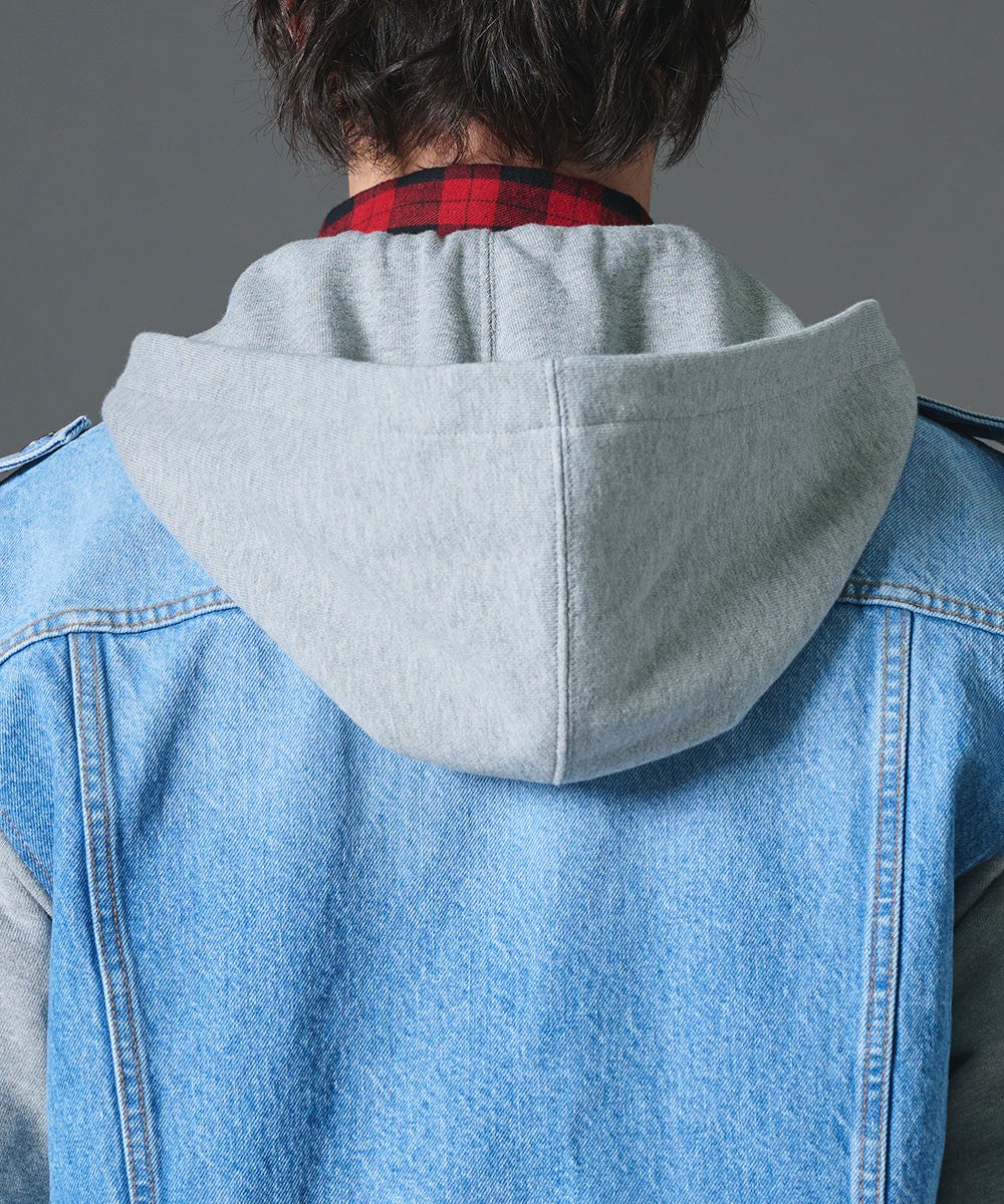 D/him 裏毛ドッキングデニムジャケット JACKETS Night STORE | ダブル