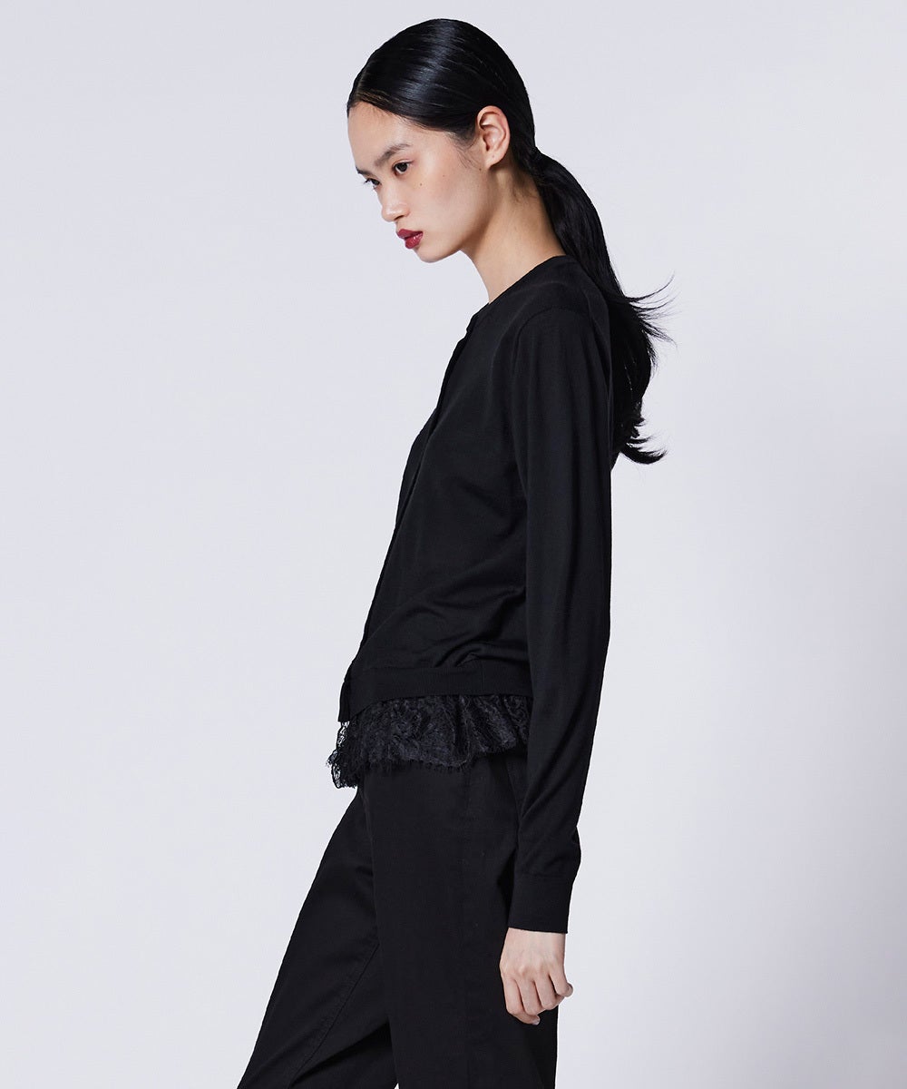 Sov. / レースドッキングニットカーディガン TOPS Night STORE