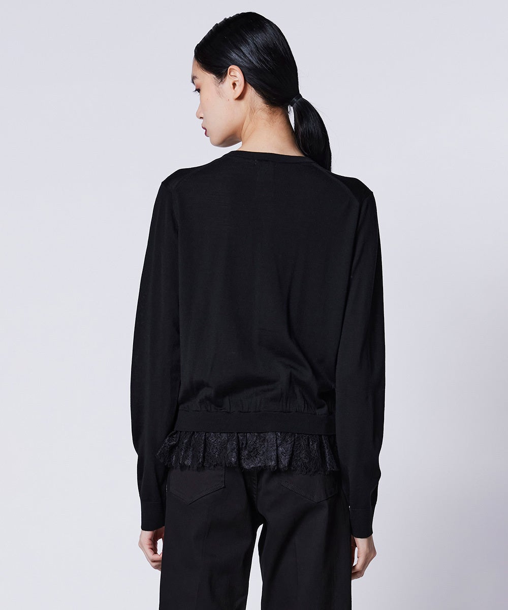Sov. / レースドッキングニットカーディガン TOPS Night STORE