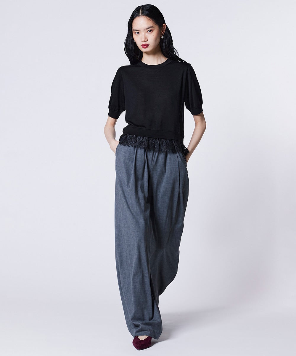 Sov. / レースドッキングウールニット TOPS Night STORE | ダブル