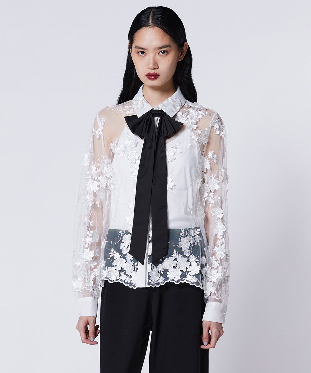 Sov. / チュールフラワーレースブラウス(予約) TOPS Night STORE