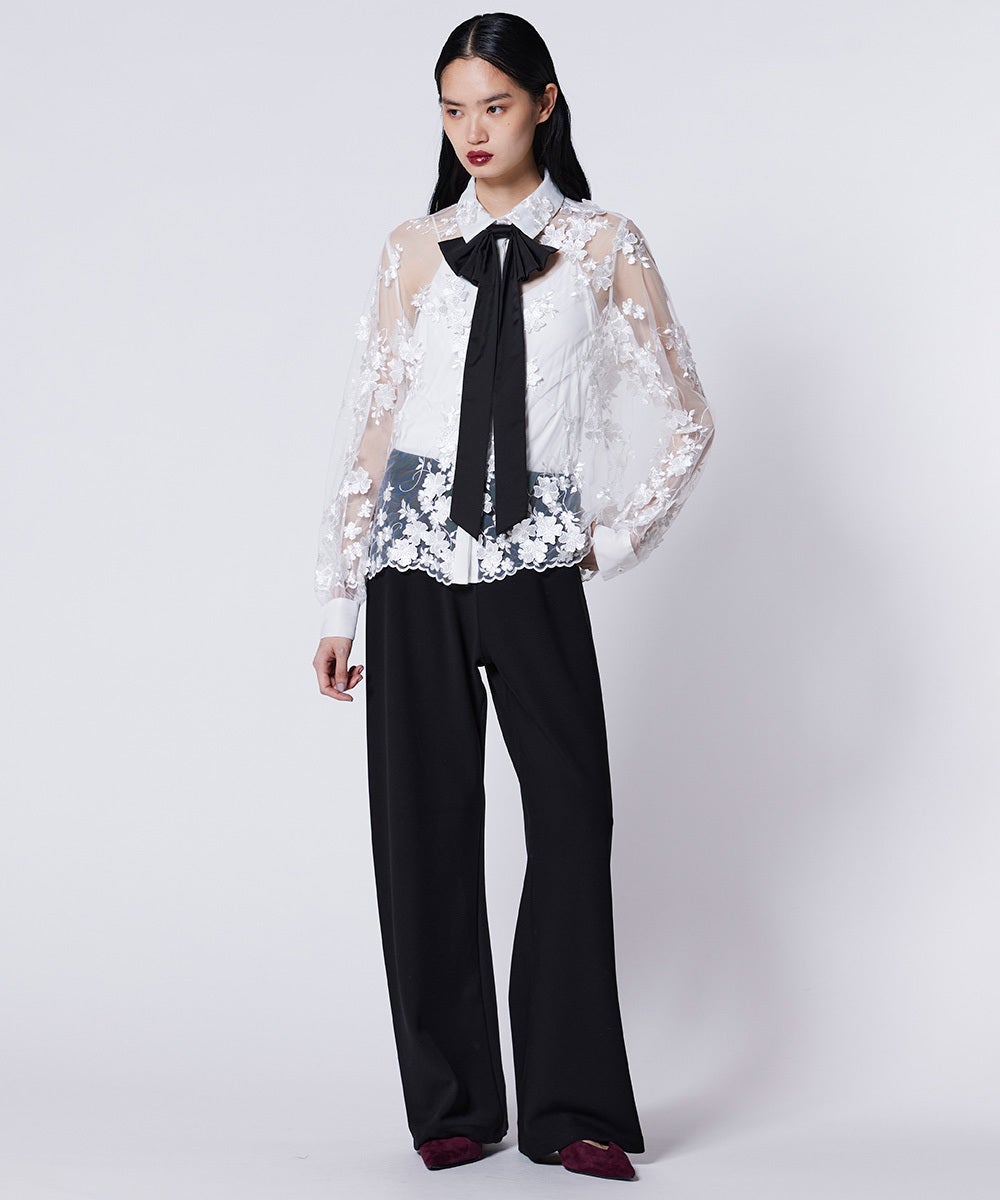 Sov. / チュールフラワーレースブラウス(予約) TOPS Night STORE