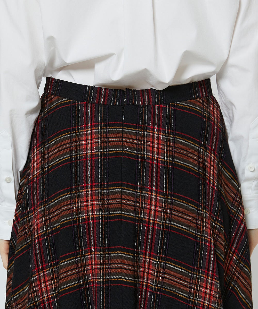 DOUBLE STANDARD CLOTHING チェック スカート 38 DSC / チェックフレアロングスカート BOTTOMS Night STORE | ダブル