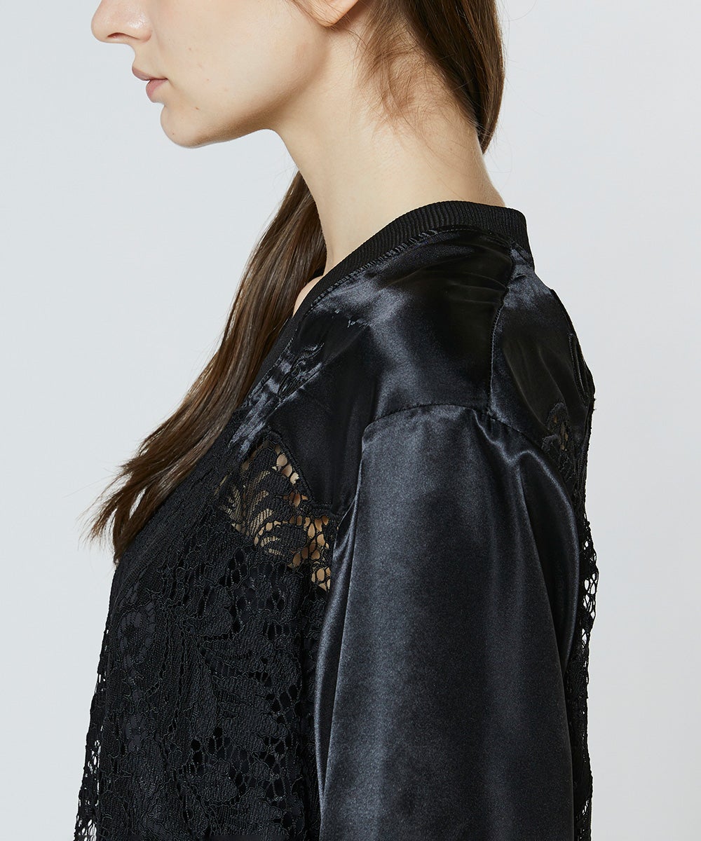 ESSENTIAL / オリジナルロゴ サテンレーストップス TOPS Night STORE