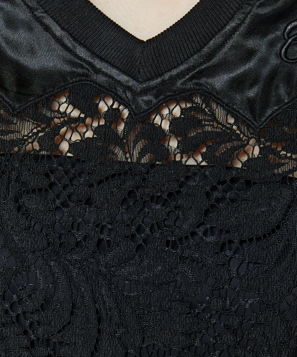 ESSENTIAL / オリジナルロゴ サテンレーストップス TOPS Night STORE