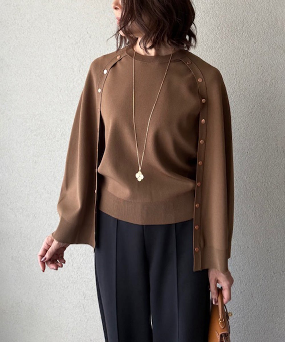 ボタンアレンジニットケープ　ブラック AKKO×Sov. / ボタンアレンジニットケープ(WEB限定) TOPS Night STORE