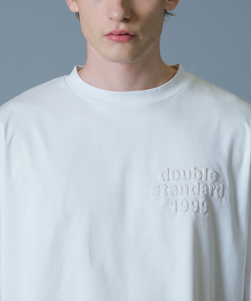 【美品】 新品 D/him. Hロゴ Tシャツ ホワイト 48 D/him エンボスロゴ コットンスムースTシャツ TOPS Night STORE