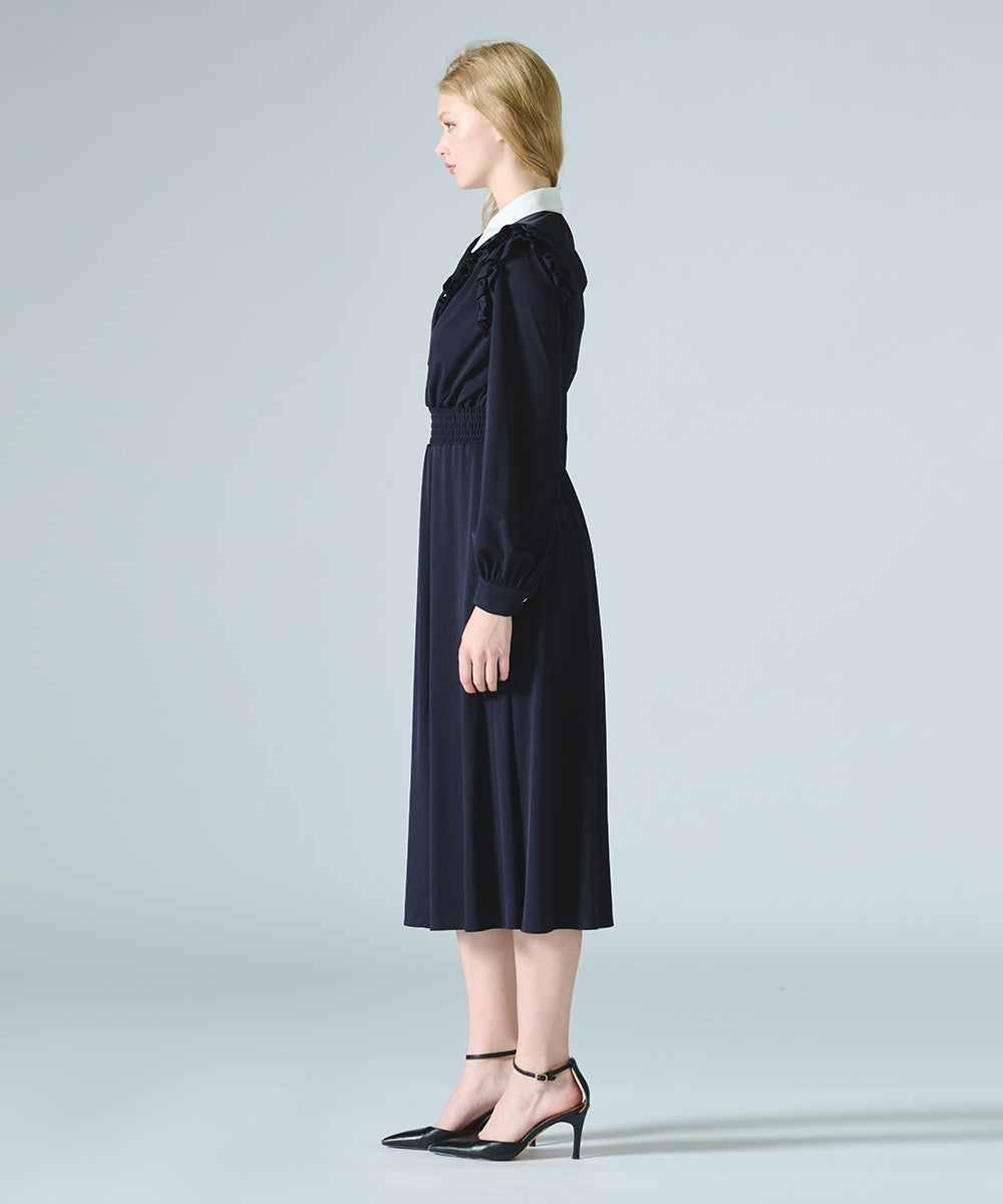 CORCOVADO / マイルドドライスムース バイカラーボウタイドレス DRESS