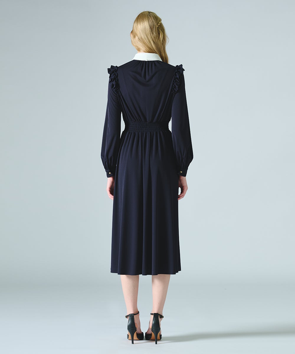 CORCOVADO / マイルドドライスムース バイカラーボウタイドレス DRESS