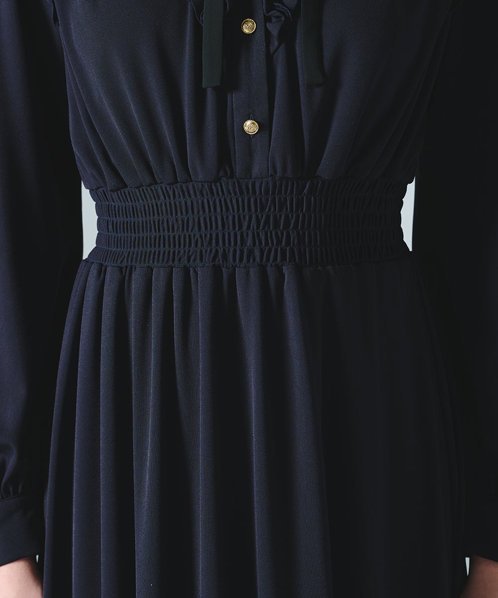 CORCOVADO / マイルドドライスムース バイカラーボウタイドレス DRESS