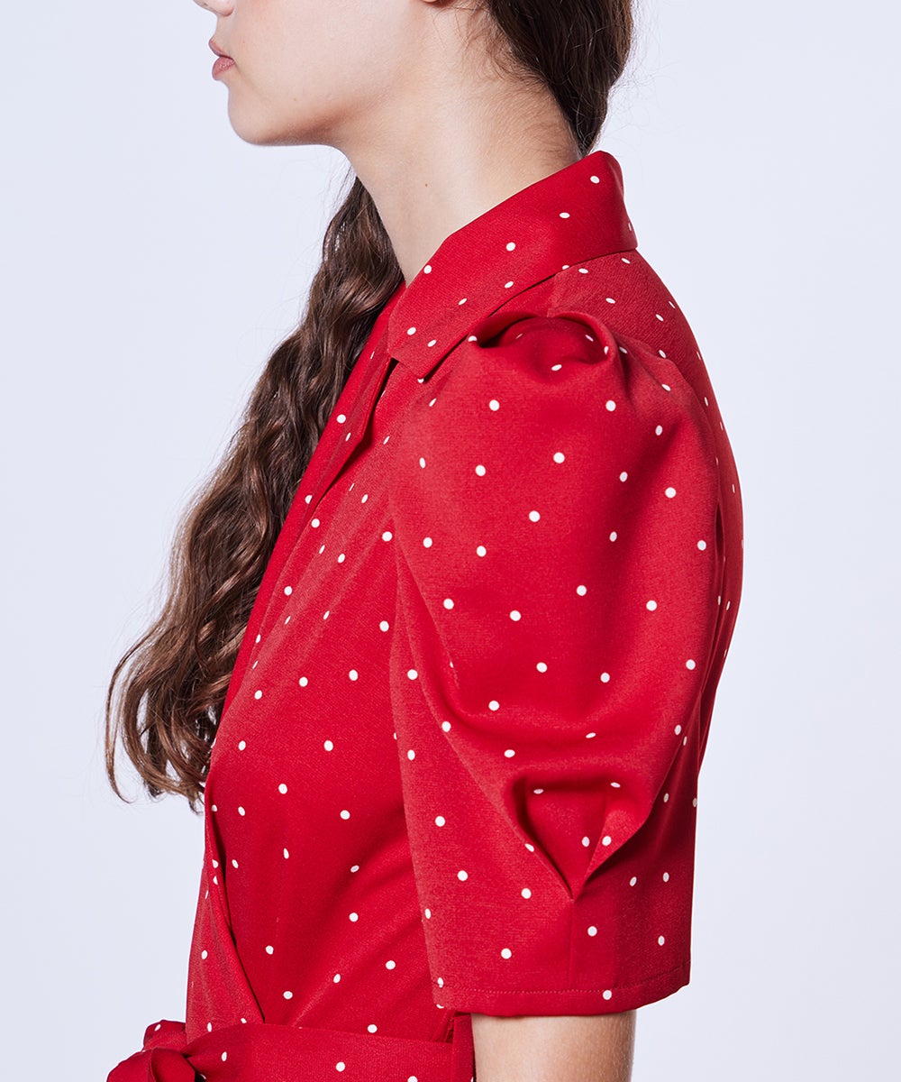 POINT 10%】DSC / パフスリーブ ドットワンピース(WEB限定) DRESS