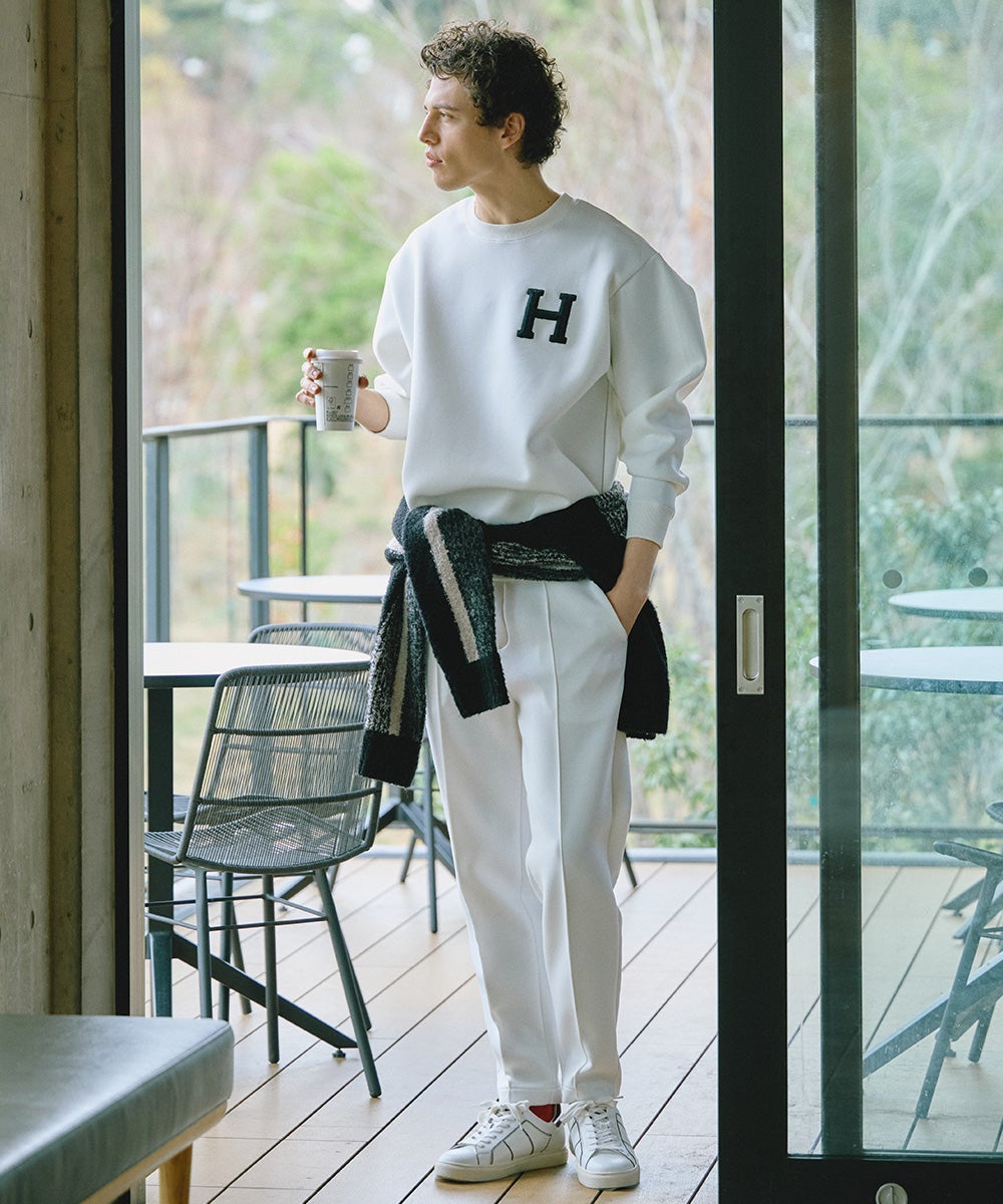 D/him H刺繍ダンボールニットロンT TOPS Night STORE | ダブル